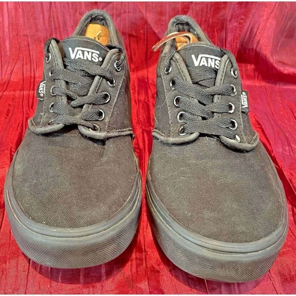 Mens Vans Old Style Black Canvas Low Cut Skateboard Shoes sz 9.5